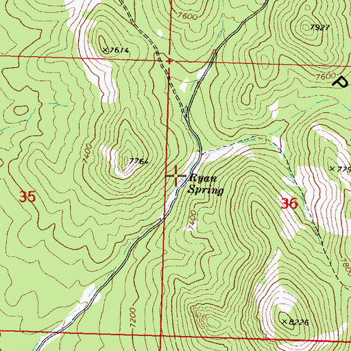 Topographic Map of Ryan Spring, UT