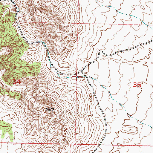 Topographic Map of Rydalch Canyon, UT