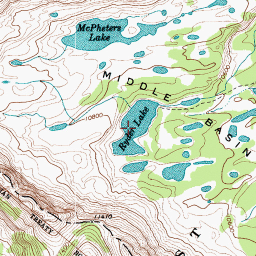 Topographic Map of Ryder Lake, UT