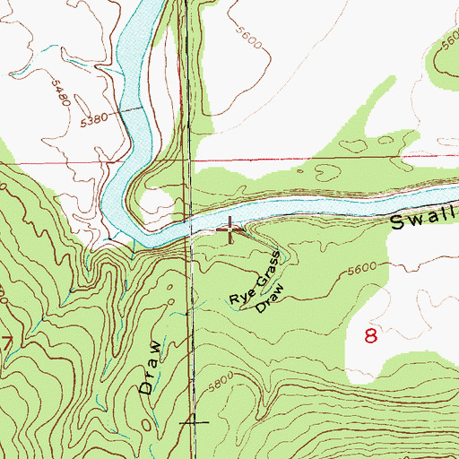 Topographic Map of Rye Grass Draw, UT