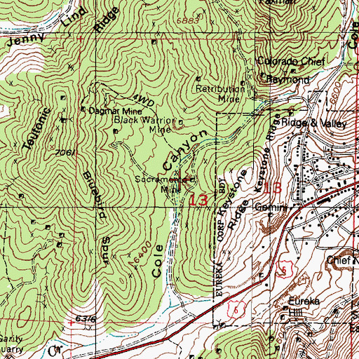 Topographic Map of Sacramento Mine, UT