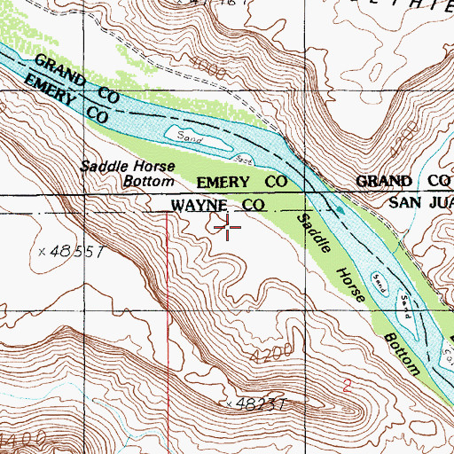 Topographic Map of Saddle Horse Bottom, UT