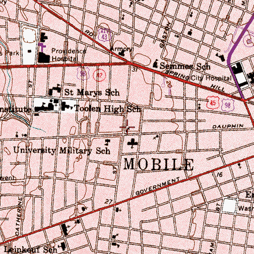 Topographic Map of Korean New Hope Presbyterian Church, AL