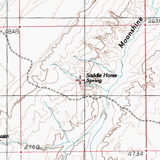Topographic Map of Saddle Horse Spring, UT