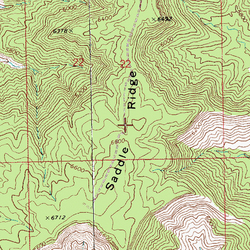 Topographic Map of Saddle Ridge, UT
