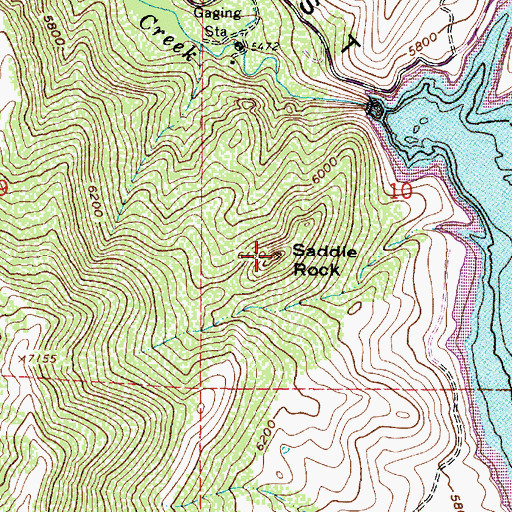 Topographic Map of Saddle Rock, UT