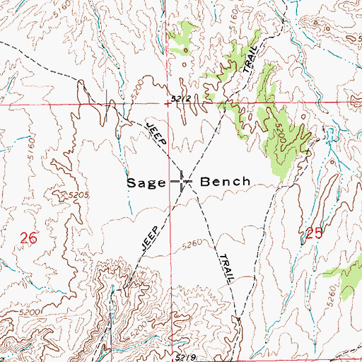 Topographic Map of Sage Bench, UT