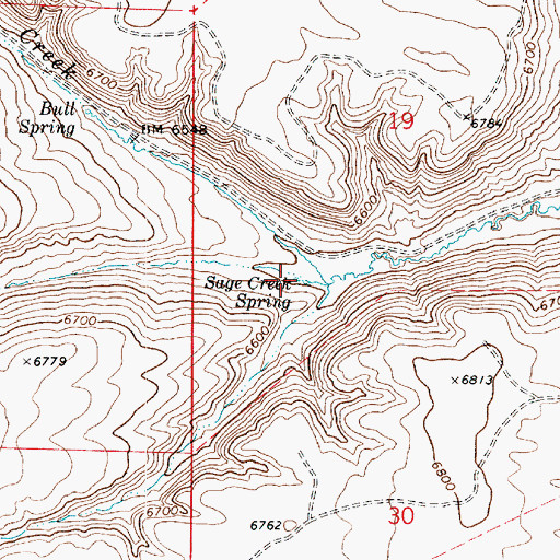 Topographic Map of Sage Creek Spring, UT