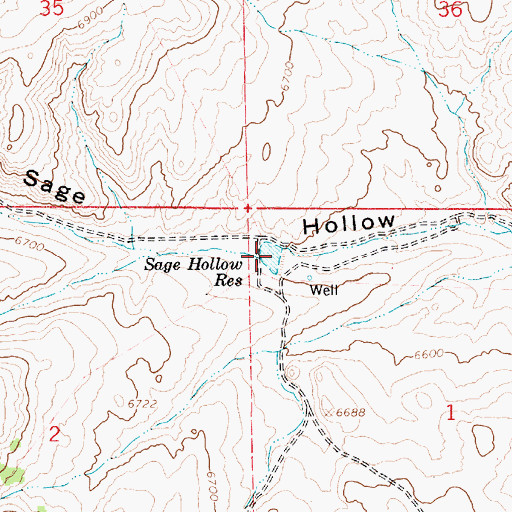 Topographic Map of Sage Hollow Reservoir, UT