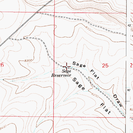 Topographic Map of Sage Reservoir, UT