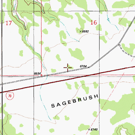 Topographic Map of Sagebrush Bench, UT
