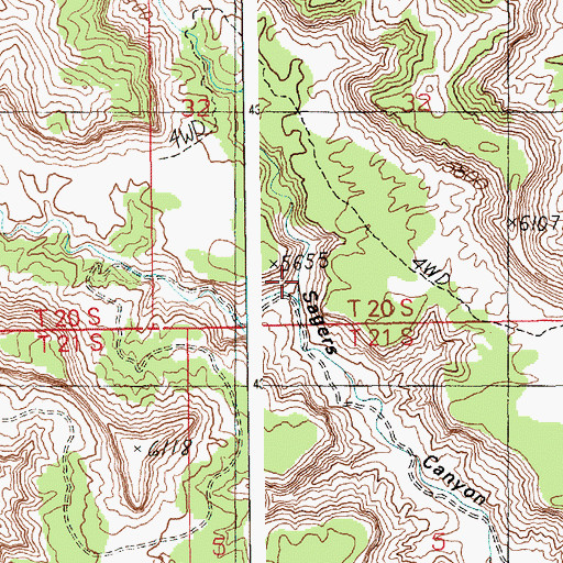 Topographic Map of Sagers Canyon, UT