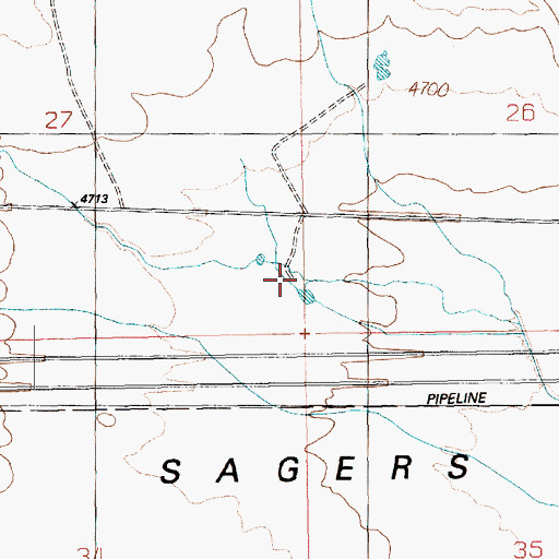 Topographic Map of Sagers Flat, UT