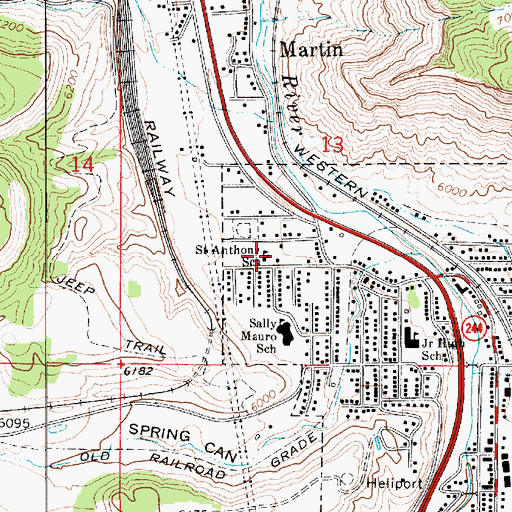 Topographic Map of Saint Anthony School, UT