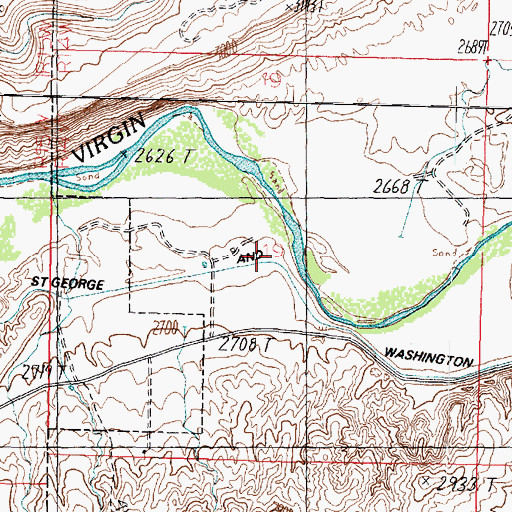 Topographic Map of Saint George and Washington Canal, UT