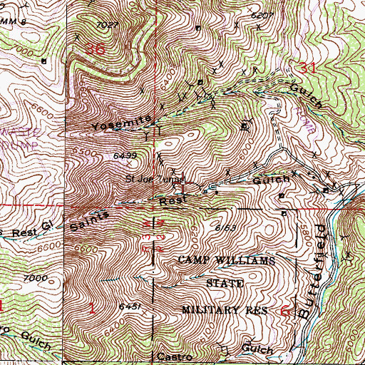 Topographic Map of Saint Joe Tunnel, UT