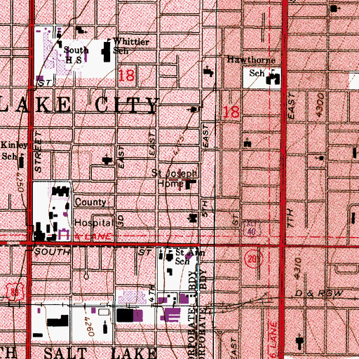 Topographic Map of Saint Joseph Home, UT
