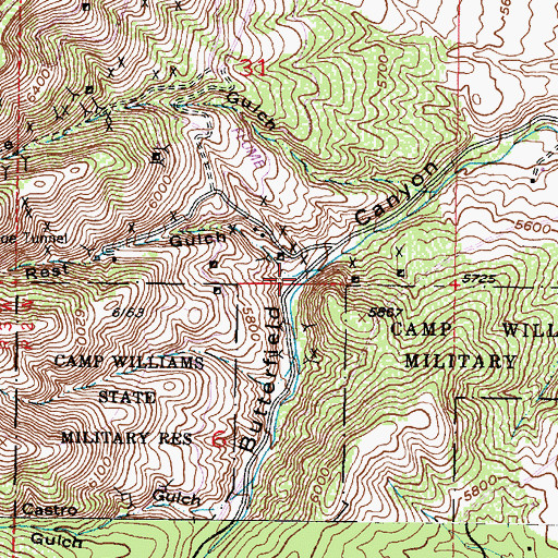 Topographic Map of Saints Rest Gulch, UT