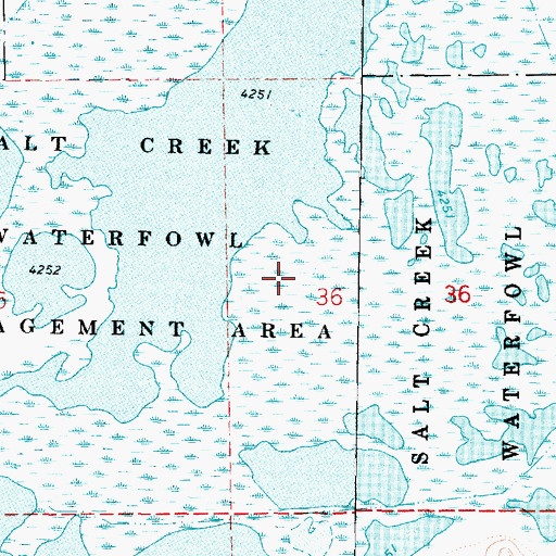 Topographic Map of Salt Creek Waterfowl Management Area, UT