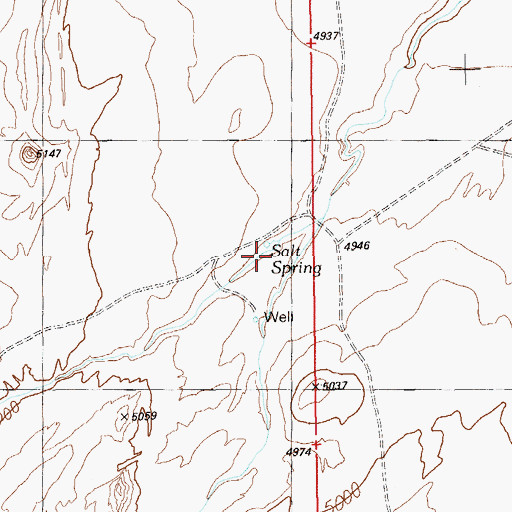 Topographic Map of Salt Spring, UT