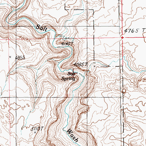 Topographic Map of Salt Spring, UT