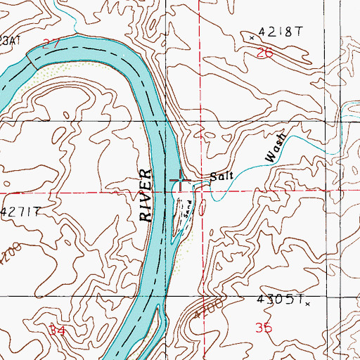 Topographic Map of Salt Wash, UT
