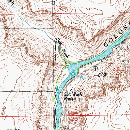 Topographic Map of Salt Wash, UT