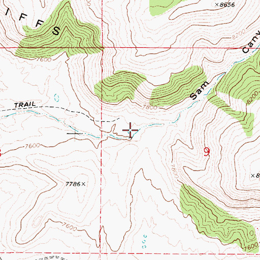 Topographic Map of Sam Canyon, UT