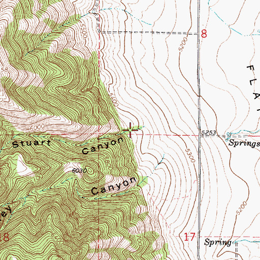Topographic Map of Sam Stuart Canyon, UT