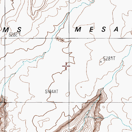 Topographic Map of Sams Mesa, UT