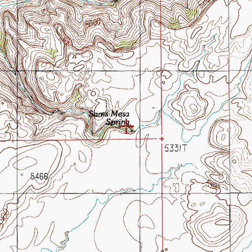 Topographic Map of Sams Mesa Spring, UT