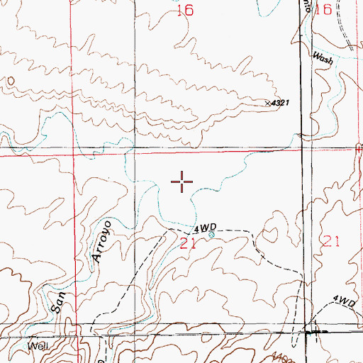 Topographic Map of San Arroyo, UT