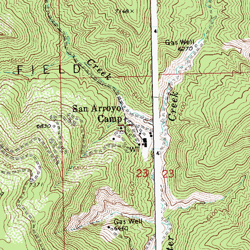 Topographic Map of San Arroyo Camp, UT
