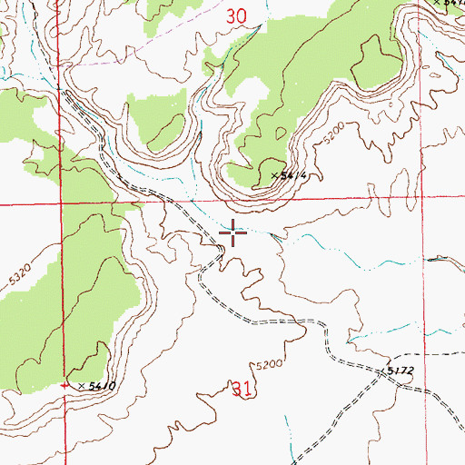 Topographic Map of San Arroyo Canyon, UT