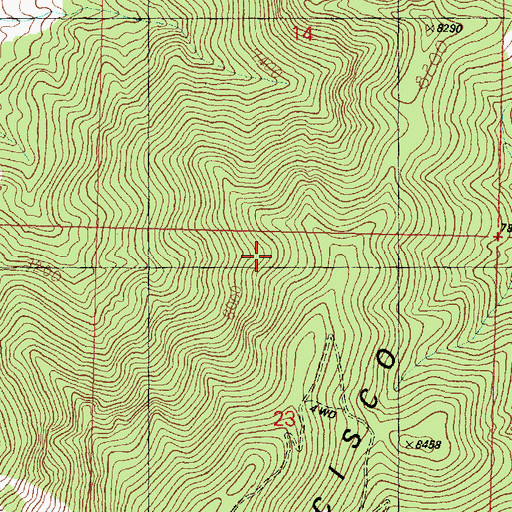 Topographic Map of San Francisco Mountains, UT