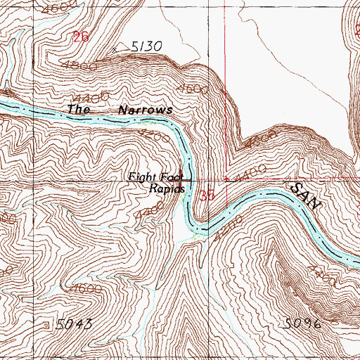 Topographic Map of San Juan Canyon, UT