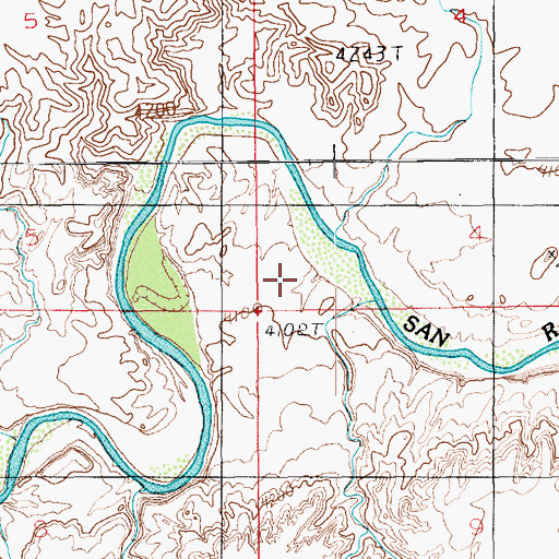 Topographic Map of San Rafael Valley, UT