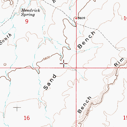 Topographic Map of Sand Bench, UT