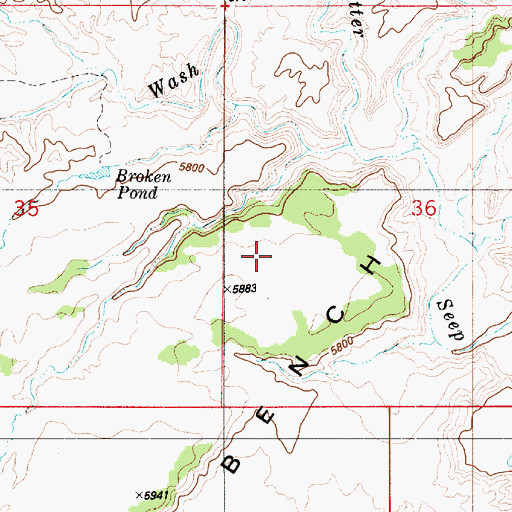 Topographic Map of Sand Bench, UT