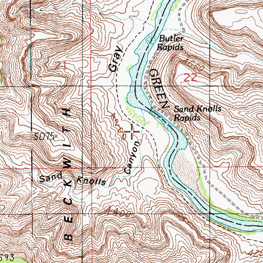 Topographic Map of Sand Knolls Canyon, UT