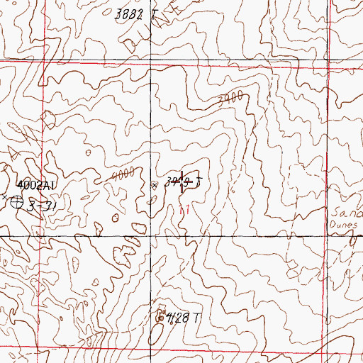Topographic Map of Sand Mountain, UT