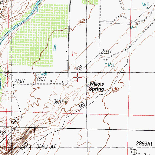 Topographic Map of Sand Mountain Spring, UT