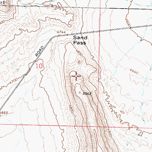 Topographic Map of Sand Pass, UT
