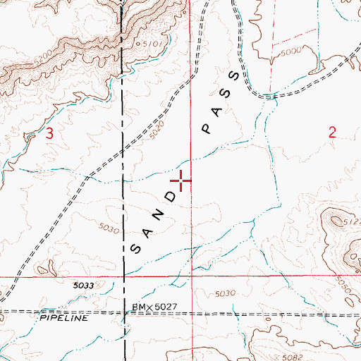 Topographic Map of Sand Pass, UT