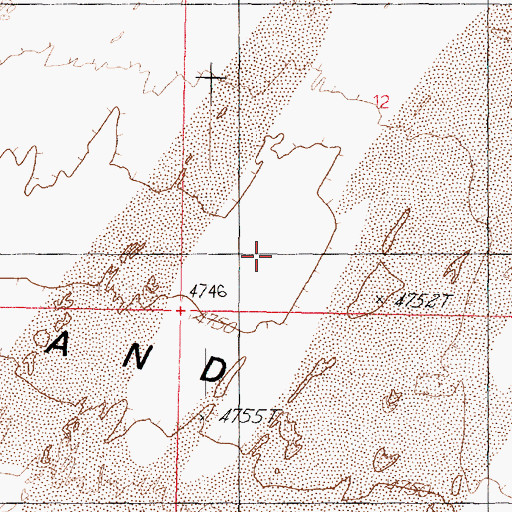 Topographic Map of Sand Ridge, UT