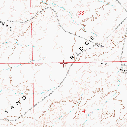 Topographic Map of Sand Ridge, UT
