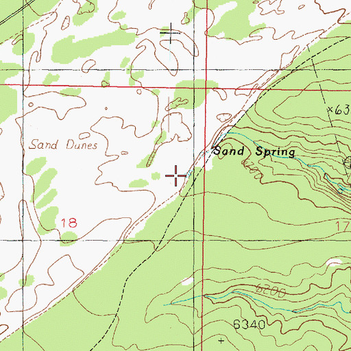 Topographic Map of Sand Spring, UT