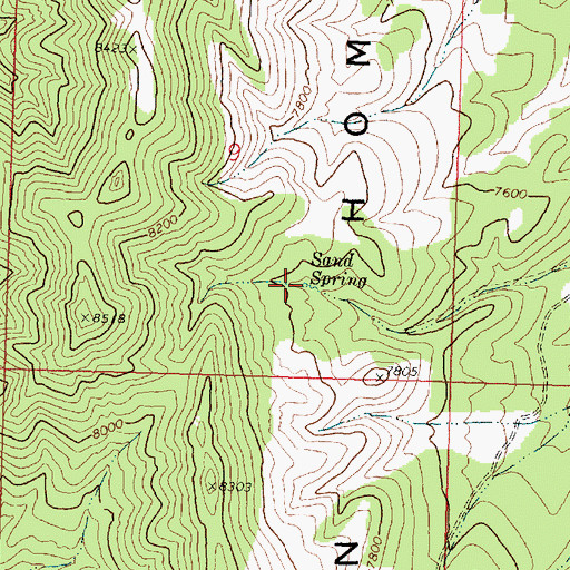 Topographic Map of Sand Spring, UT