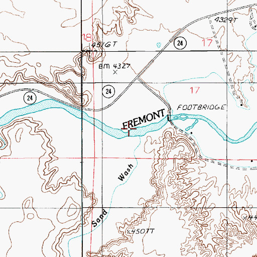 Topographic Map of Sand Wash, UT