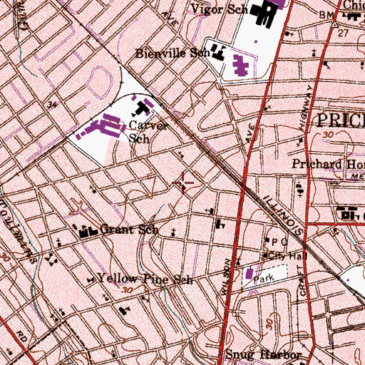 Topographic Map of New Christian Springs Missionary Baptist Church, AL